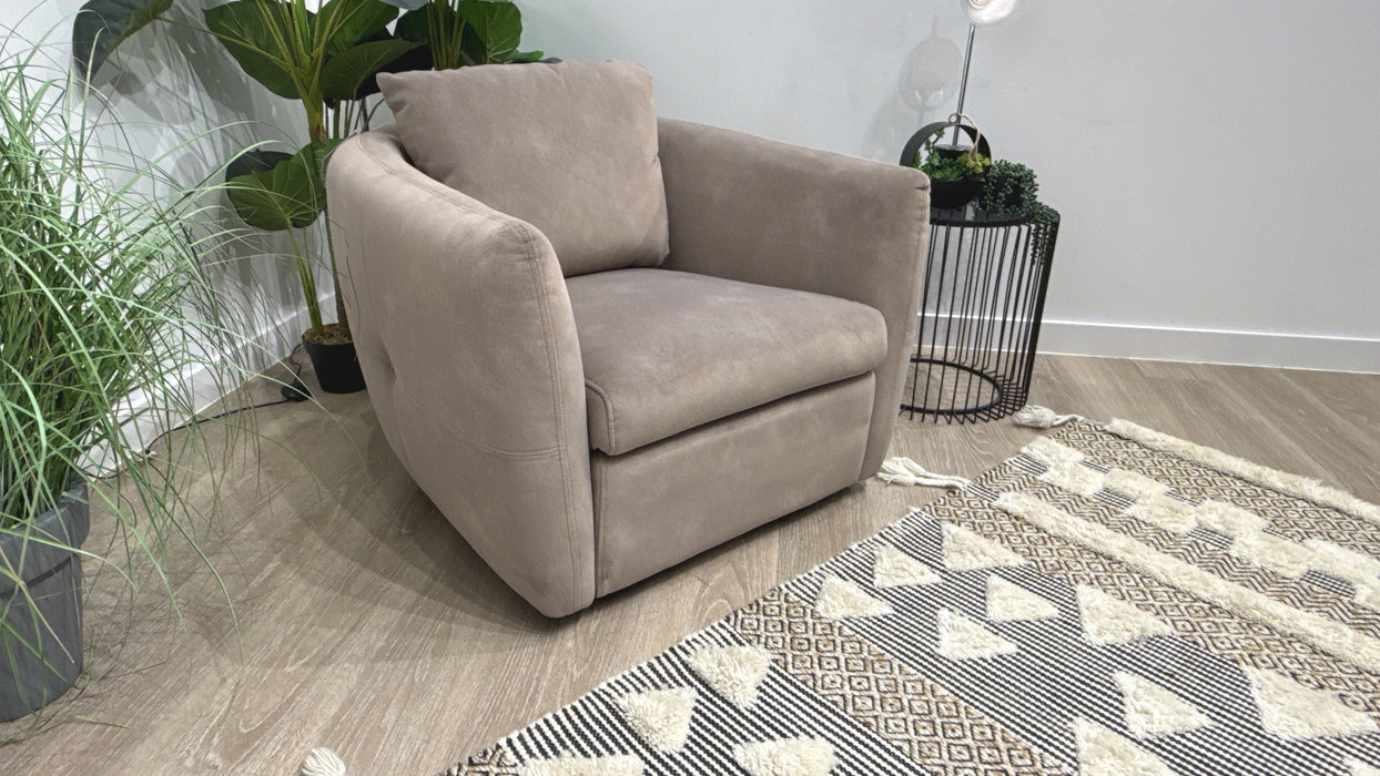 Sofology Marvella Fabric Swivel Chair in Lifestyle Flecked Nutmeg