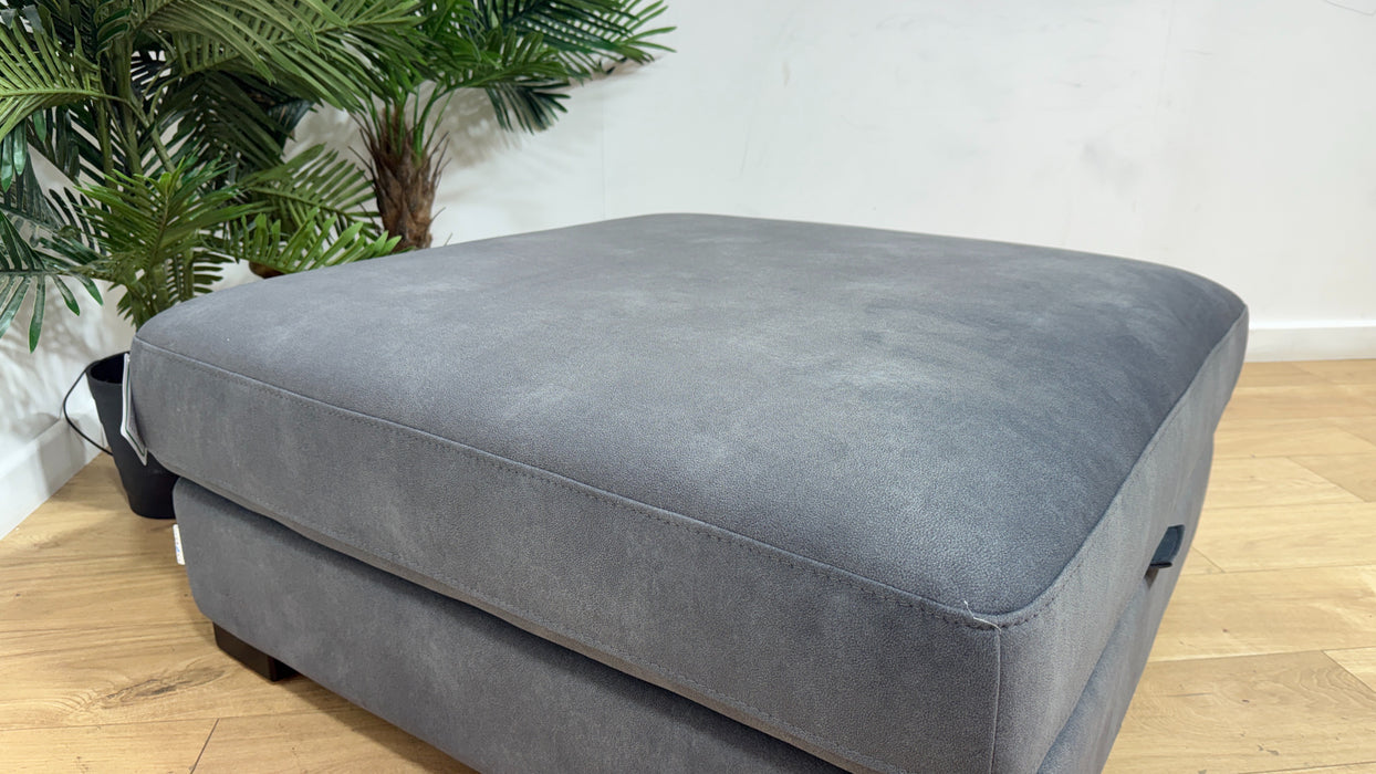 Sofology Portland Fabric Storage Footstool in Lifestyle Flecked Charcoal