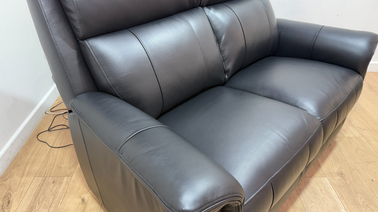 Sofology Bradie Leather 2 Seater in Trusty Embossed Jet Black