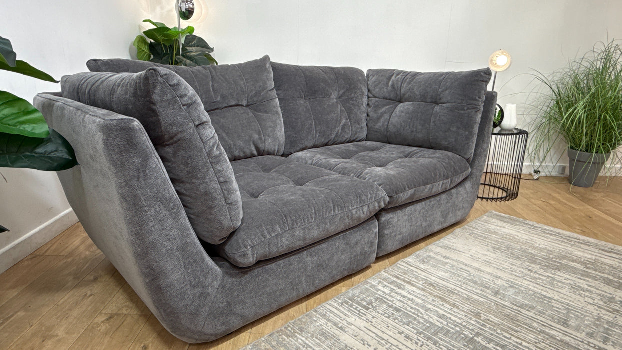 Sofology Cocoon Fabric 3 Seater in Textured Chenille Charcoal