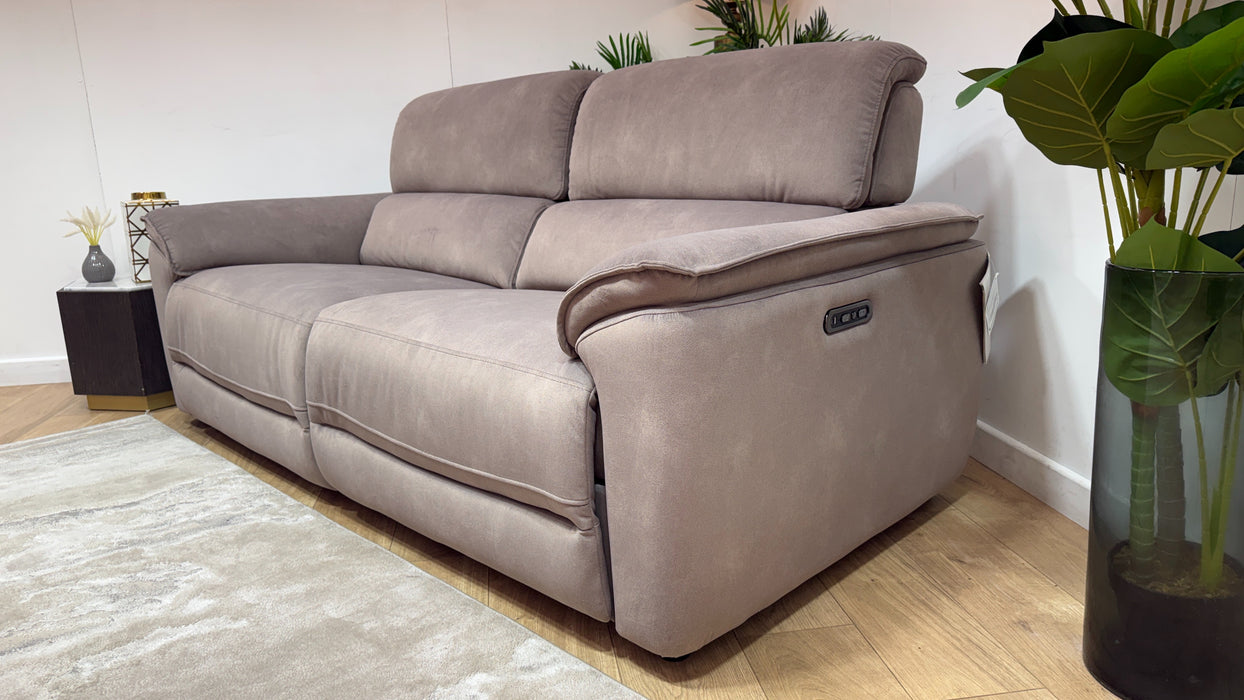 Sofology Hugo Fabric 2.5 Seater Power Recliner/Headrest in Lifestyle Flecked Nutmeg