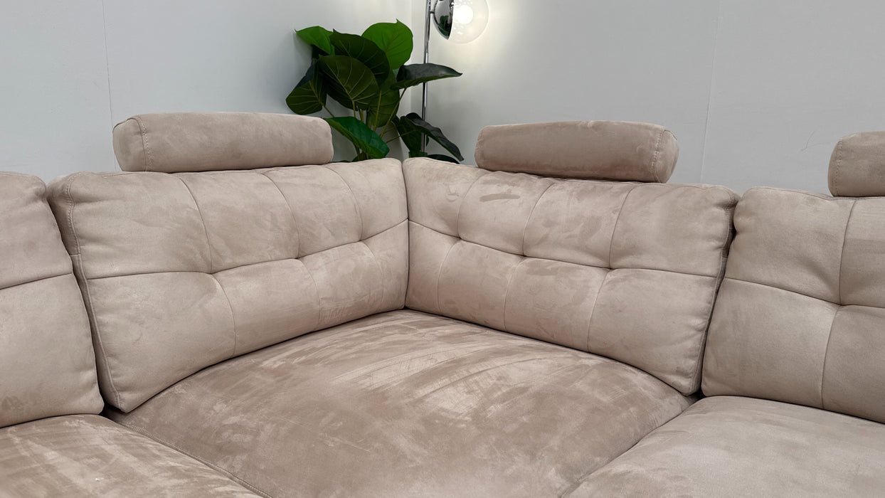 Sofology The Muse 1.5 Corner 3 Fabric Recliner Sofa in Lifestyle Plush Mink