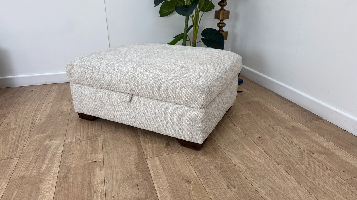 Sofology Tallulah Fabric Storage Footstool in Basketweave Chenille Silver