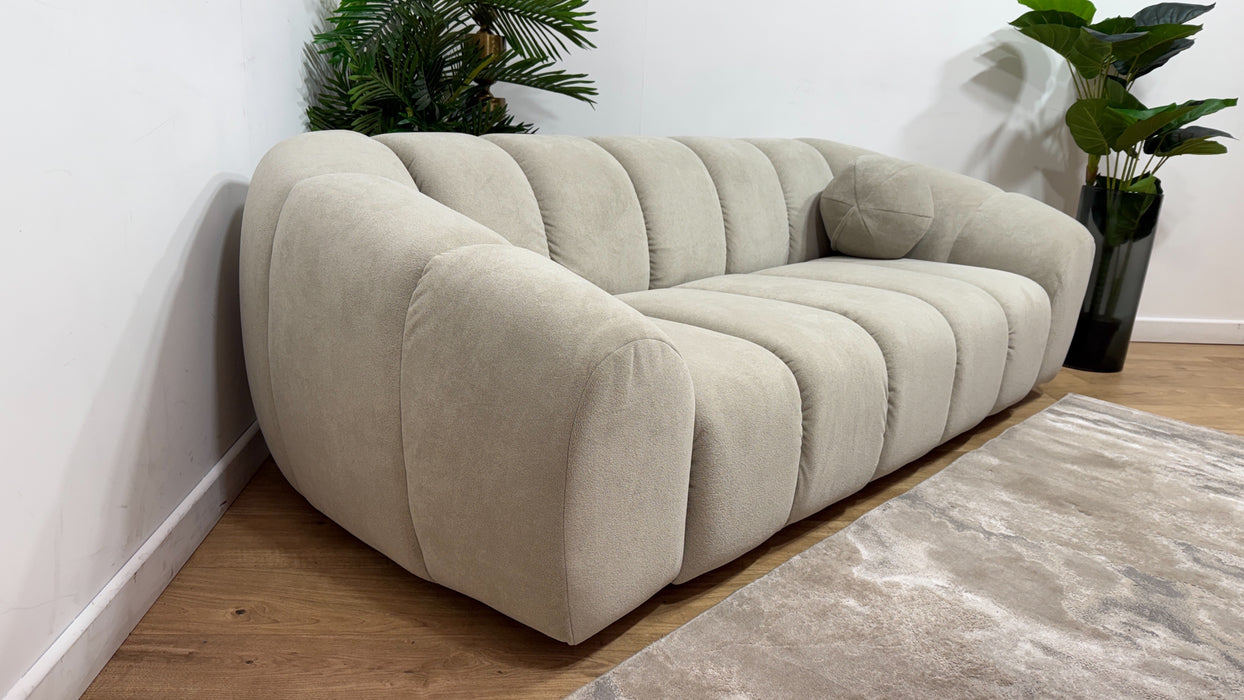 Sofology Waldorf Fabric 3 Seater in Soft Sherpa Stone Mix