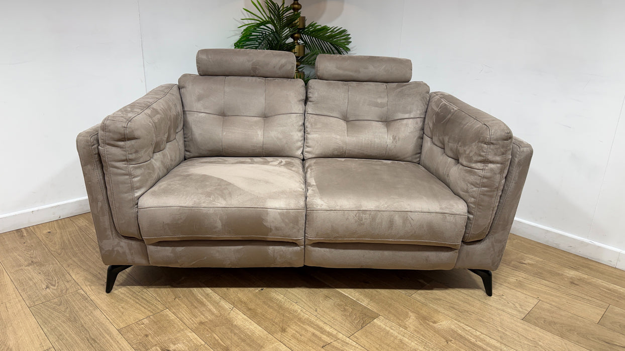 Sofology Muse Fabric 2 Seater Power Recliner Supportive Headrests in Lifestyle Plush Nutmeg