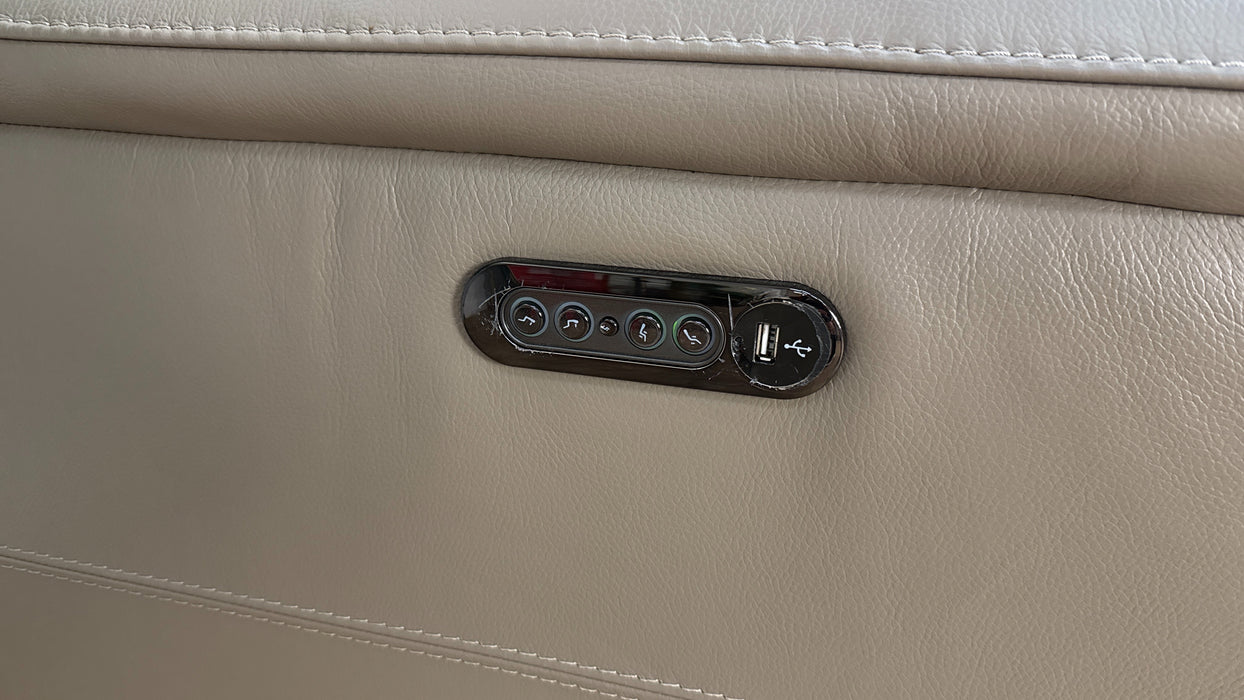 Sofology The Illinois 2 Corner 1 Leather Recliner Sofa in Trusty Soft Sheen Taupe