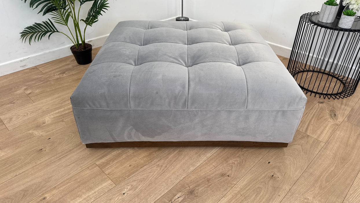 Weekend Large Footstool - Fabric - Silver