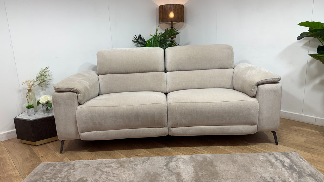 Sofology Fratelli Fabric 2.5 Seater Power Recliner/Headrest in Relaxed Chenille Cotton