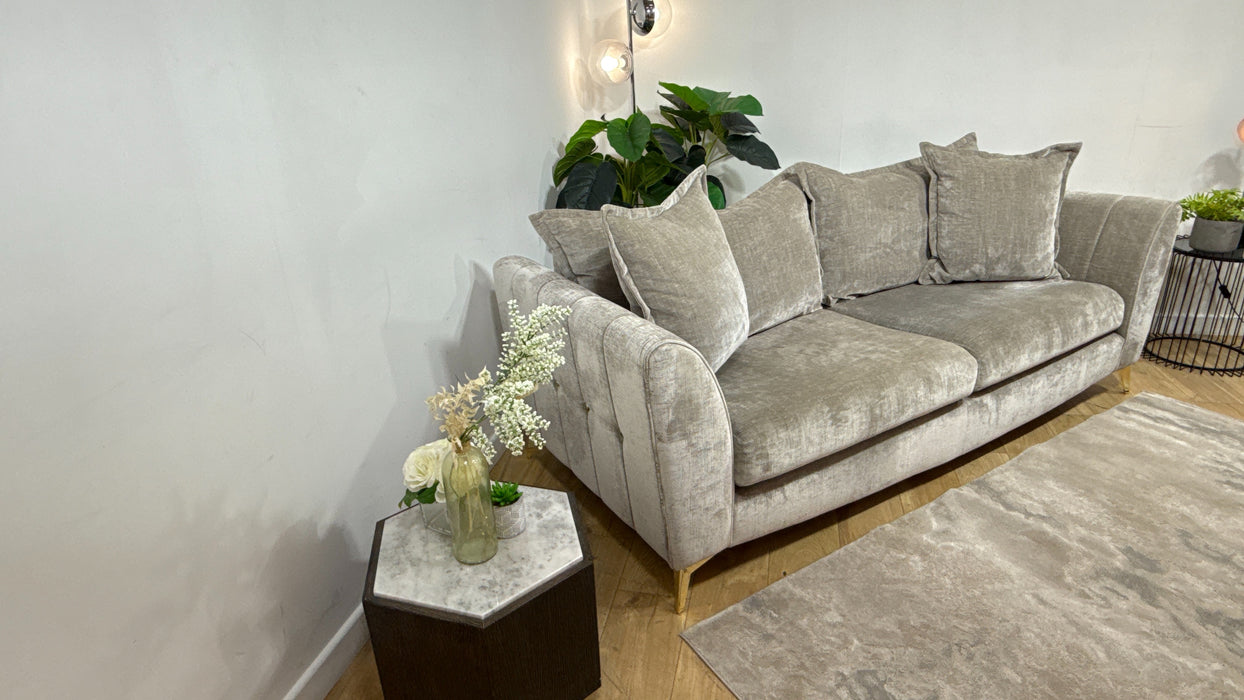 Sofology Luella Fabric 4 Seater in Luxe Chenille Stone Mix