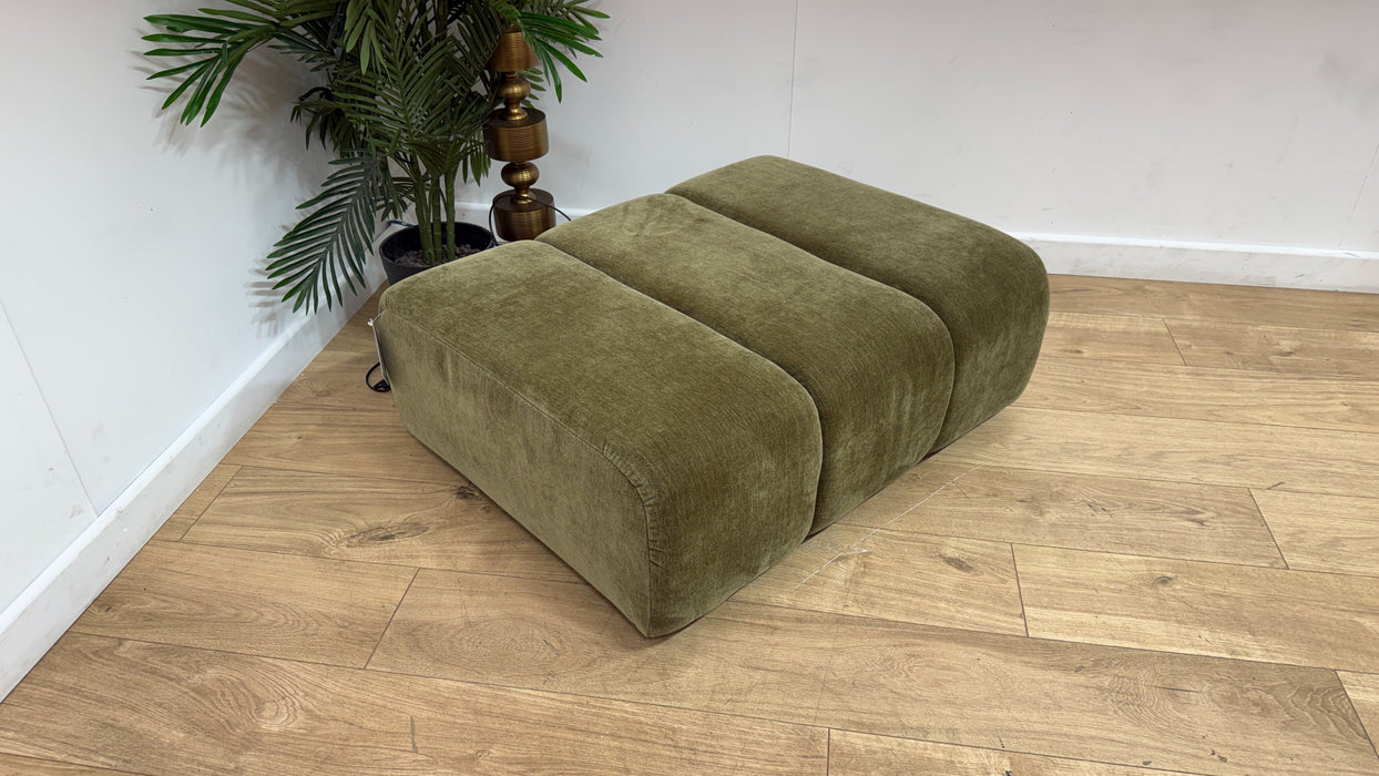 Sofology Waldorf Fabric Storage Footstool in Soft Chenille Olive