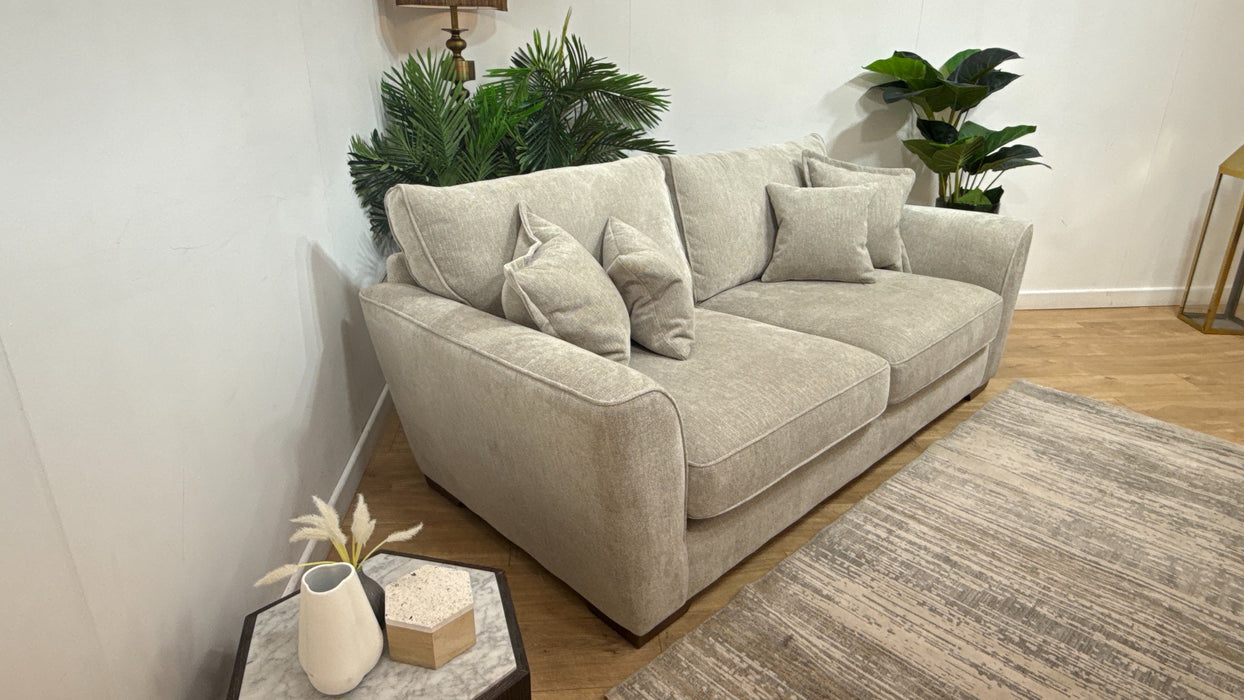 Sofology Newbury Fabric 3 Seater in Linen Look Chenille Truffle