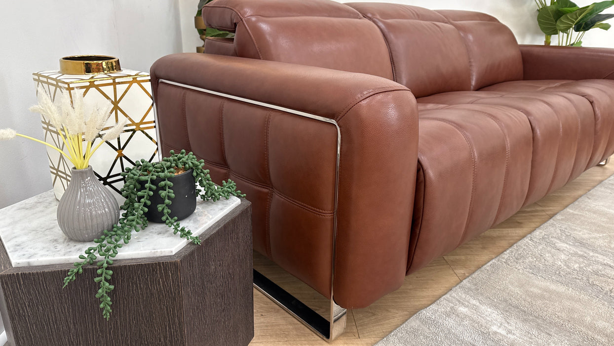 Sofology Marvella Leather 3 Seater in Trusty Sheen Butterscotch