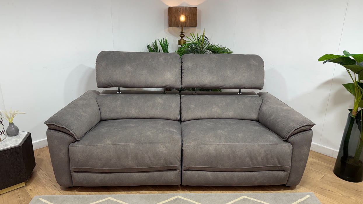 Sofology Hugo Fabric 2.5 Seater Power Recliner/Headrest in Lifestyle Flecked Mocha