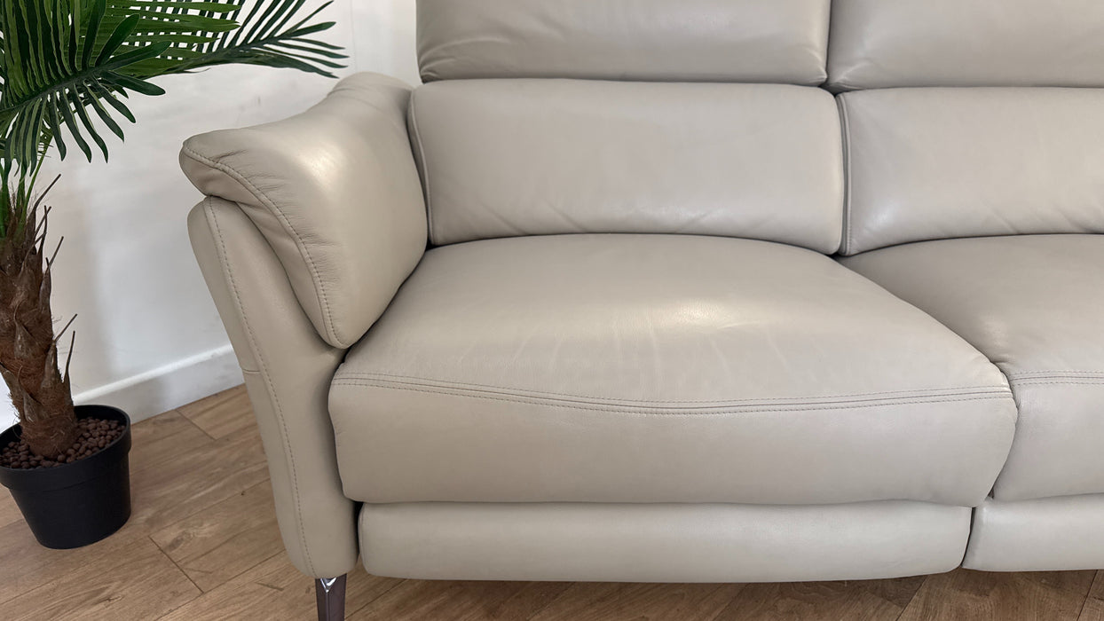 Sofology Missouri Leather 2.5 Power Recliner/Headrest in Trusty Sheen Lead Grey