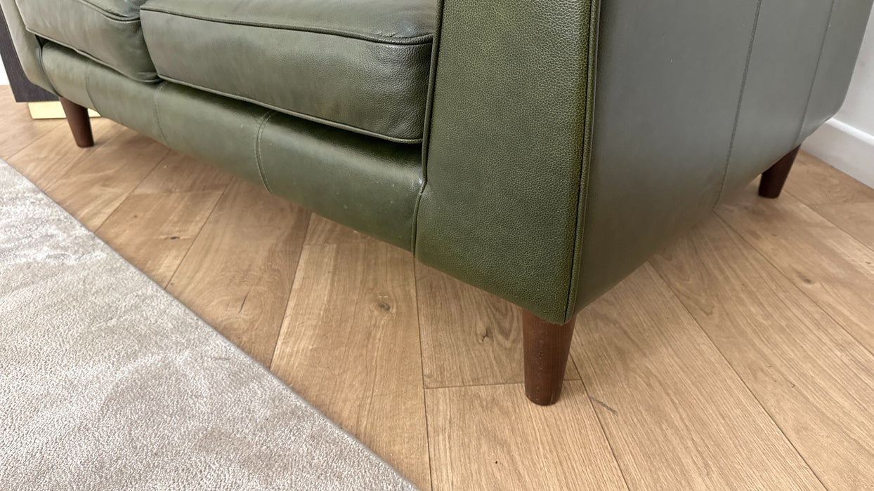 Sofology Cricket Leather 2 Seater in Mix Green