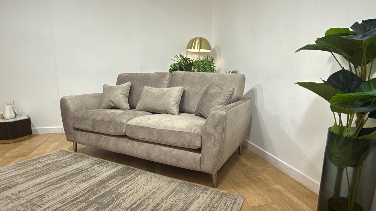 Sofology Hackney Fabric 3 Seater Sprung Seats in Lifestyle Dapple Fabric Stone