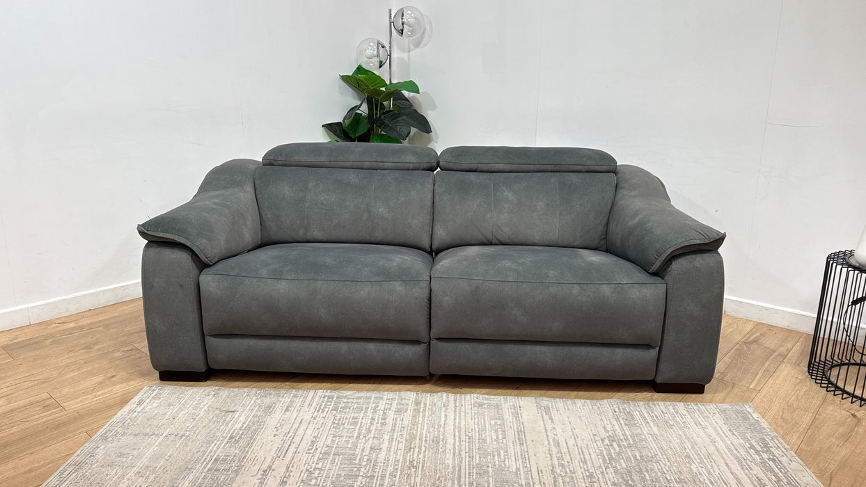 Sofology Carrera Fabric 2.5 Seater Power Recliner/Headrest in Lifestyle Flecked Mineral Green