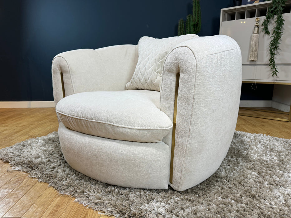 Empress Swivel Chair - Textured Chenille Oyster  (WA2)