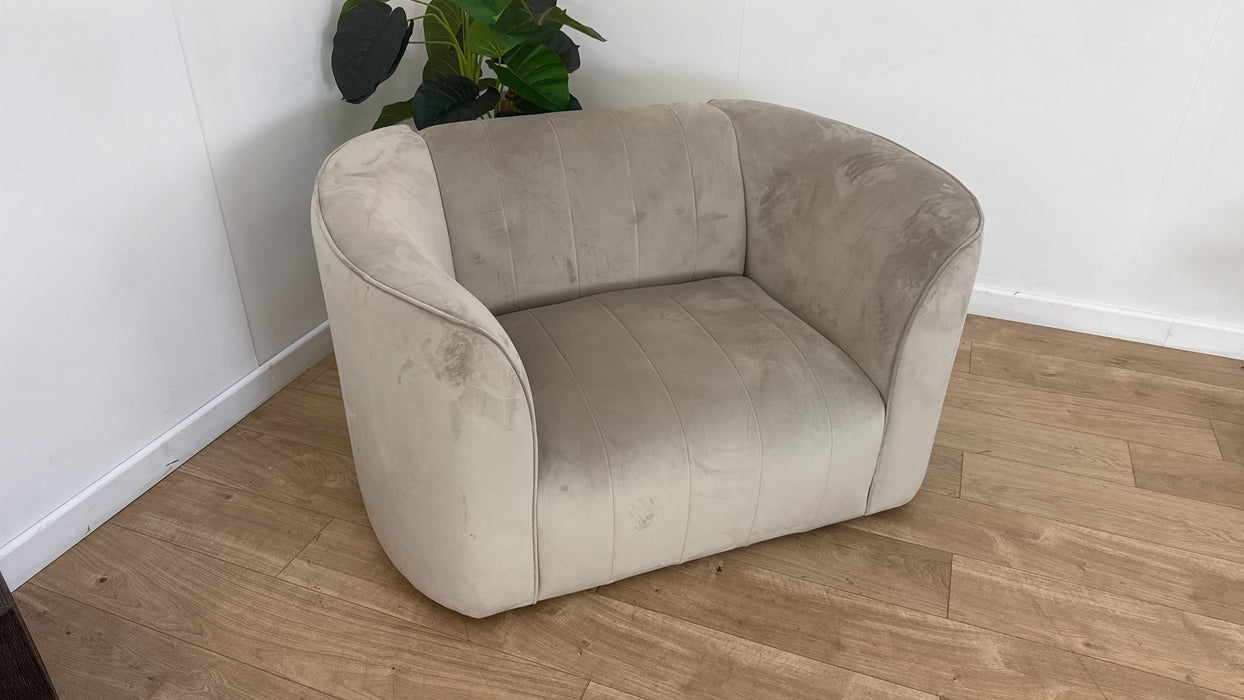 Sofology The Fitzrovia Fabric Chair in Matt Velvet Stone Without Trim
