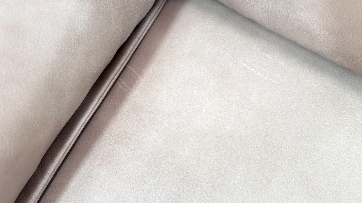 Sofology Embrace Leather 2 Seater Power Recliner/Headrest in Relaxed Soft Stone