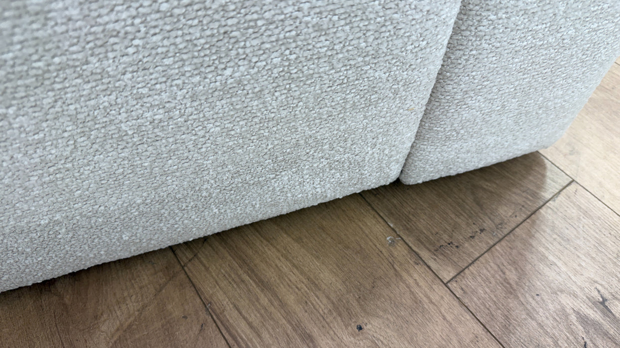 Sofology Westwood Fabric 2 Seater Gold Trim in Soft Boucle Ecru Mix