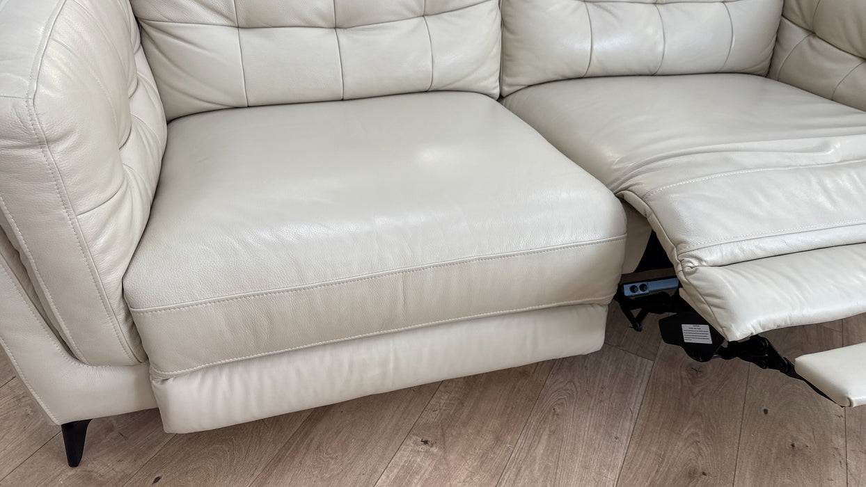 Sofology Muse Leather Recliner 2.5 Seater in Bone China