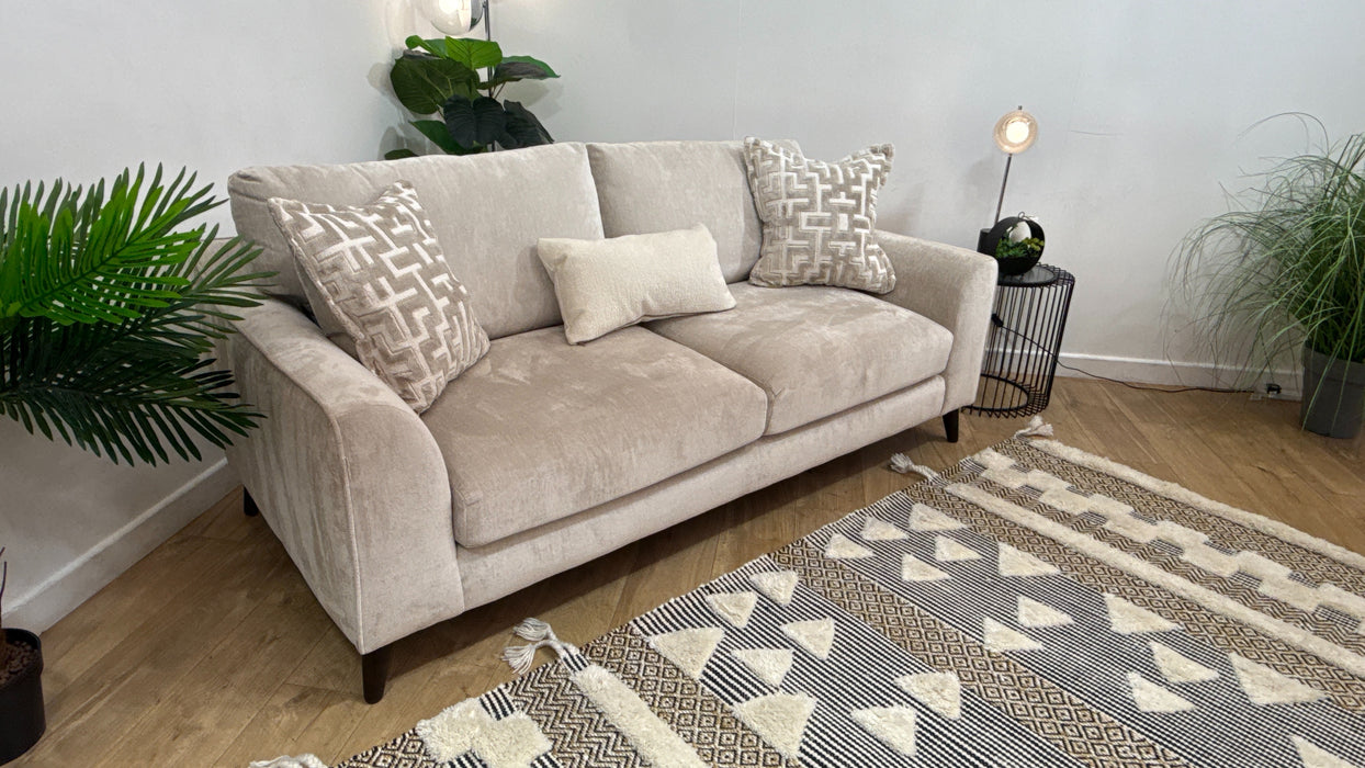Sofology Mayfair Fabric 3 Seater Foam Seats in Luxury Chenille Mist/Pearl Mix