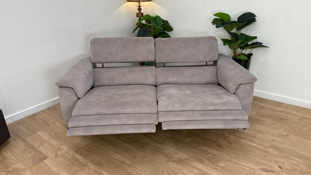 Sofology Illinois Fabric 3 Seater Power Recliner/Headrest in Lifestyle Mottled Marble