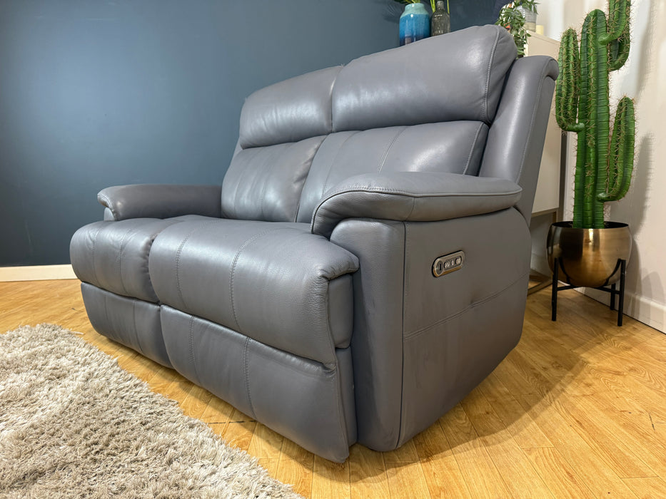 Gracy 2 Seater Power Recliner Leather Lavender Grey (WA2)