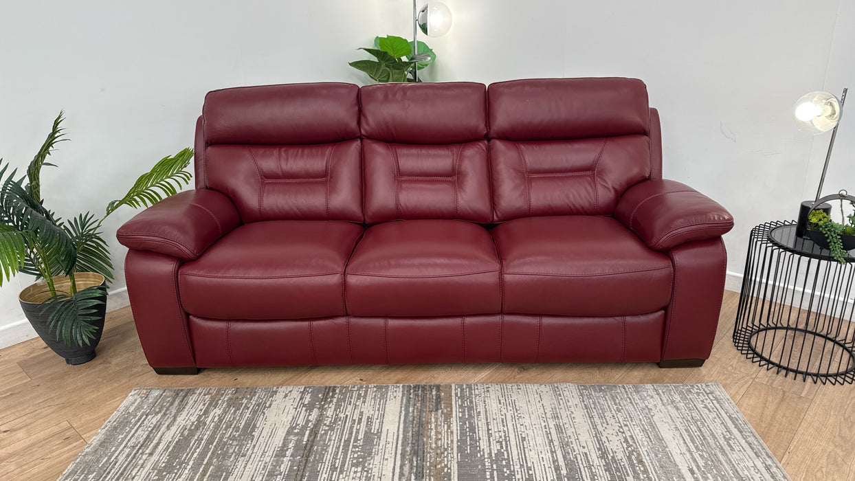 DFS The Foster 3 Seater Fabric Sofa in Ultimate Deep Red