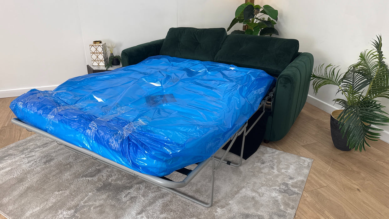 Sofology Islington Fabric 3 Seater Hypnos Deluxe Sofa Bed in Sleek Green