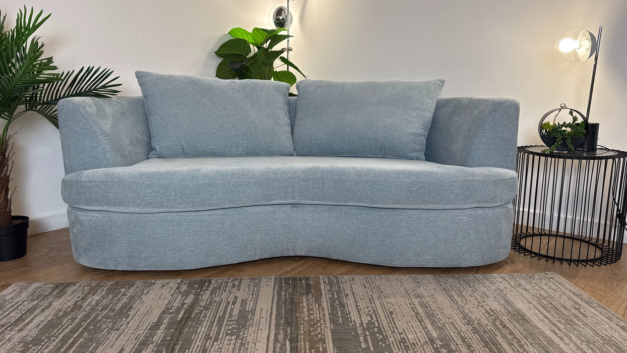 Sofology The Chloe 3 Seater Fabric Sofa in Linen Look Chenille Sky Mix