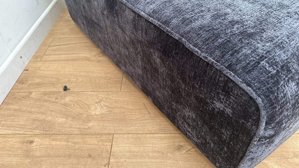 Sofology The Bellagio Fabric Footstool in Chunky Luxe Chenille Ink