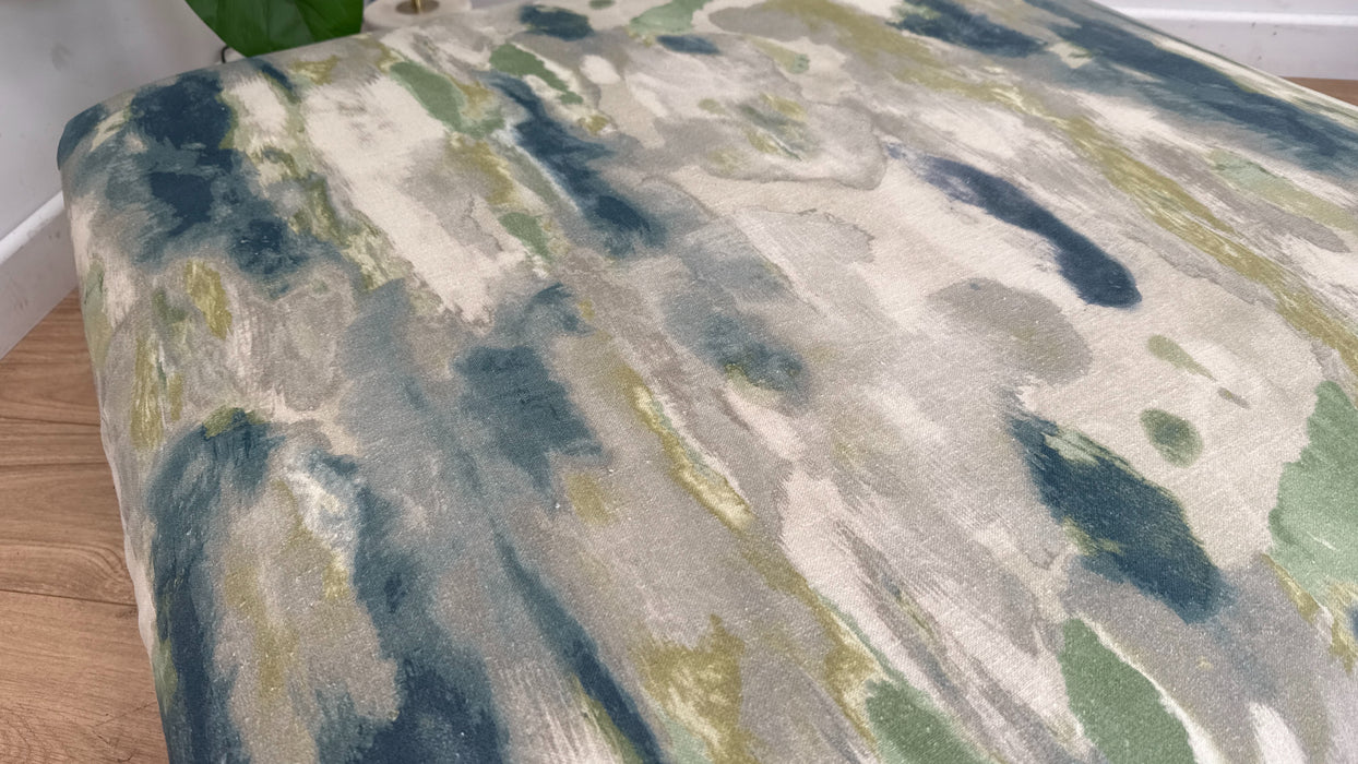 Sofology The Essence Fabric Footstool in Oasis Teal All Over