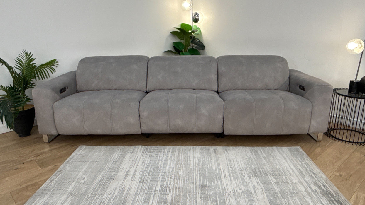 Sofology Marvella Fabric Recliner 4 Seater Split in Stone