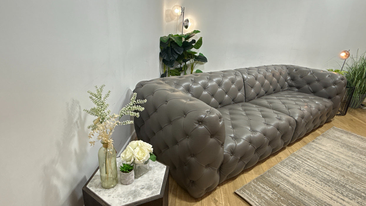 Sofology The Venezia Leather 4 Seater in Trusty Embossed Leather Elephant
