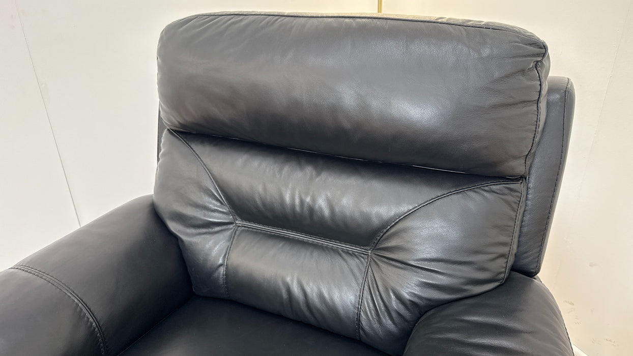 Nixon Black Leather Manual Recliner