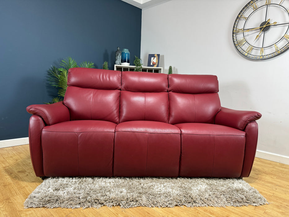 Parker 3 Seater - Trust Sheen Leather Cranberry (WA2)