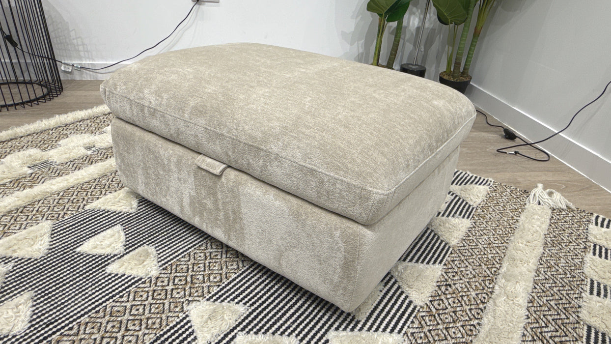Sofology Hudson Fabric Storage Footstool in Luxury Sherpa Pebble