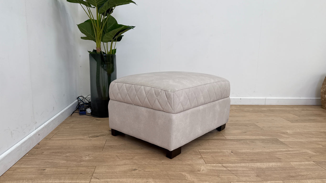 Sofology Benz Fabric Designer Footstool in Lifestyle Flecked Ivory