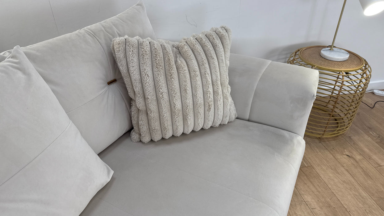 Sofology The Oscar 4 Seater Fabric Sofa in Super Matt Velvet Ecru Mix