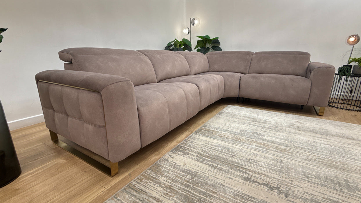 Sofology Marvella Fabric 3 Corner 1.5 Power Recliner/Headrest in Lifestyle Flecked Nutmeg