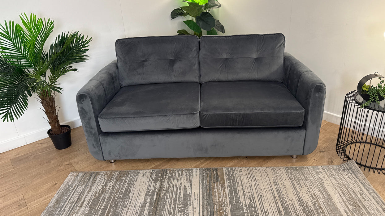 Sofology Islington Fabric 3 Seater Hypnos Deluxe Sofa Bed in Sleek Grey