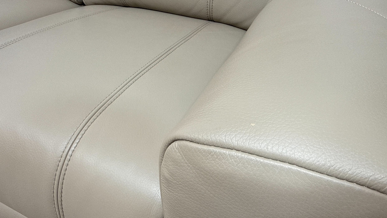 Sofology Allure Leather 2 Seater Power Recliner/Headrest in Trusty Embossed Stone