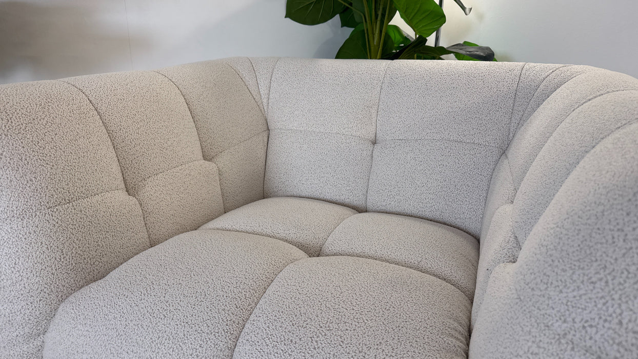 Sofology The Lunar Fabric Swivel Chair in Woven Boucle Linen