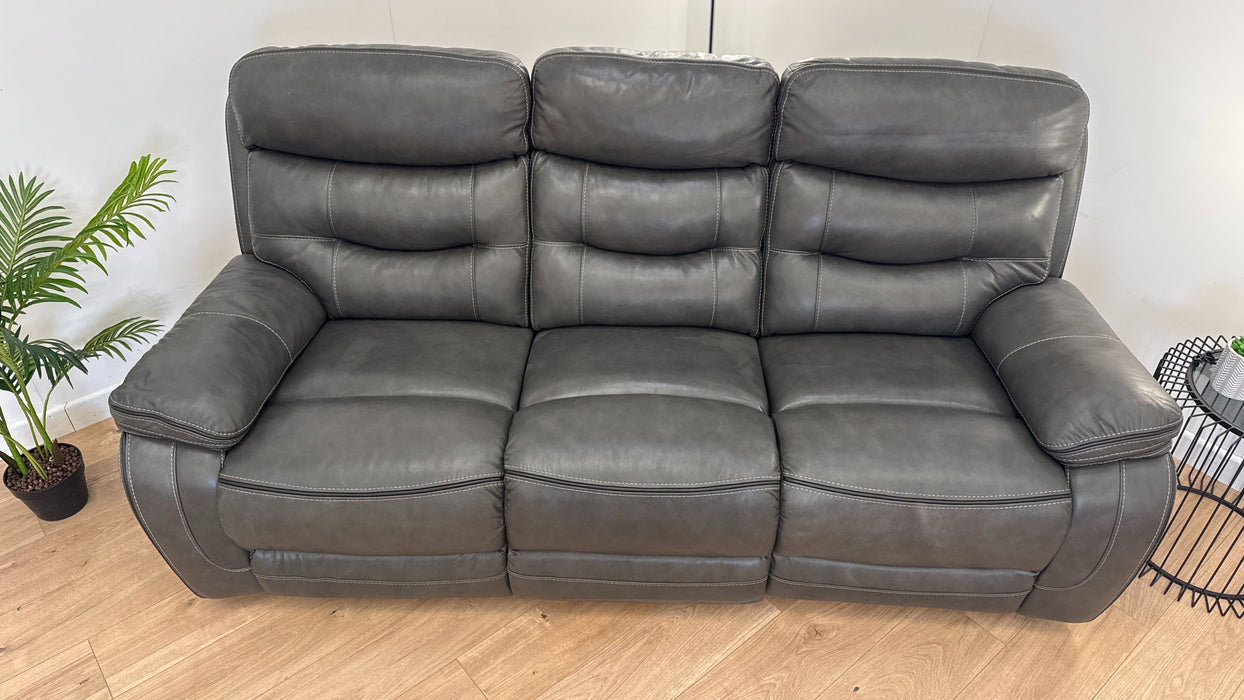 Vinson 3 Seater - Leather Power Reclining Sofa - Graphite