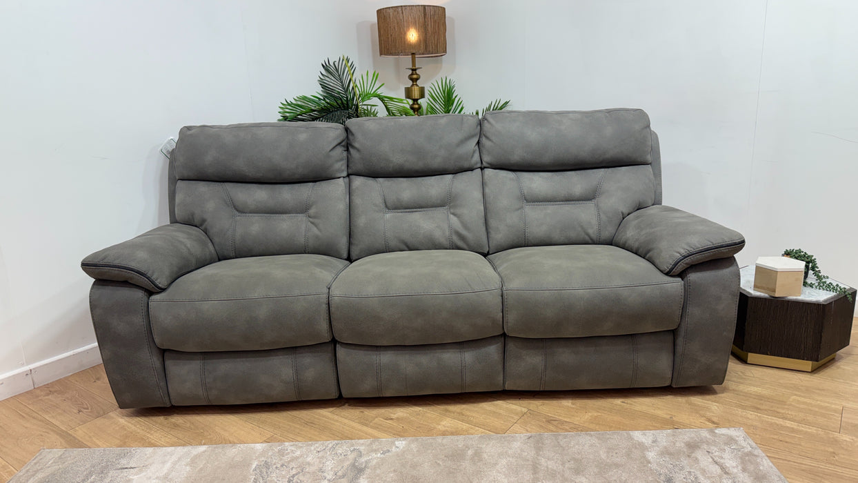 DFS Forster Express Fabric 3 Seater Recliner in Silver