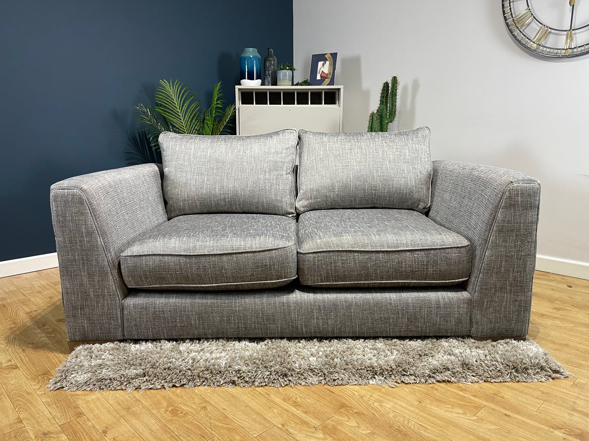 Shoreditch 2 Seater Fabric Sofa Linen Charcoal Foam Seat (WA2