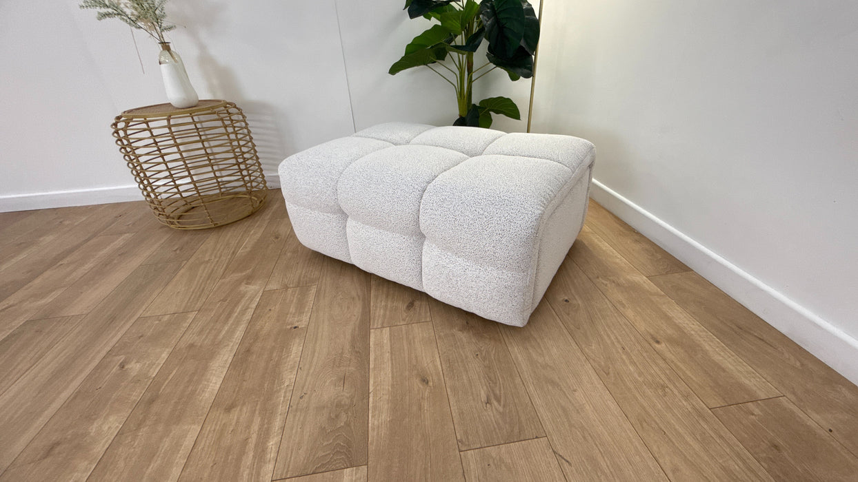 Sofology The Lunar Footstool in Woven Boucle Moonstone