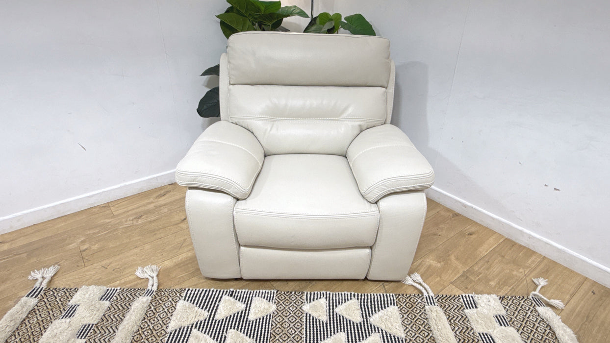 DFS The View Leather Power Recliner in Ivory